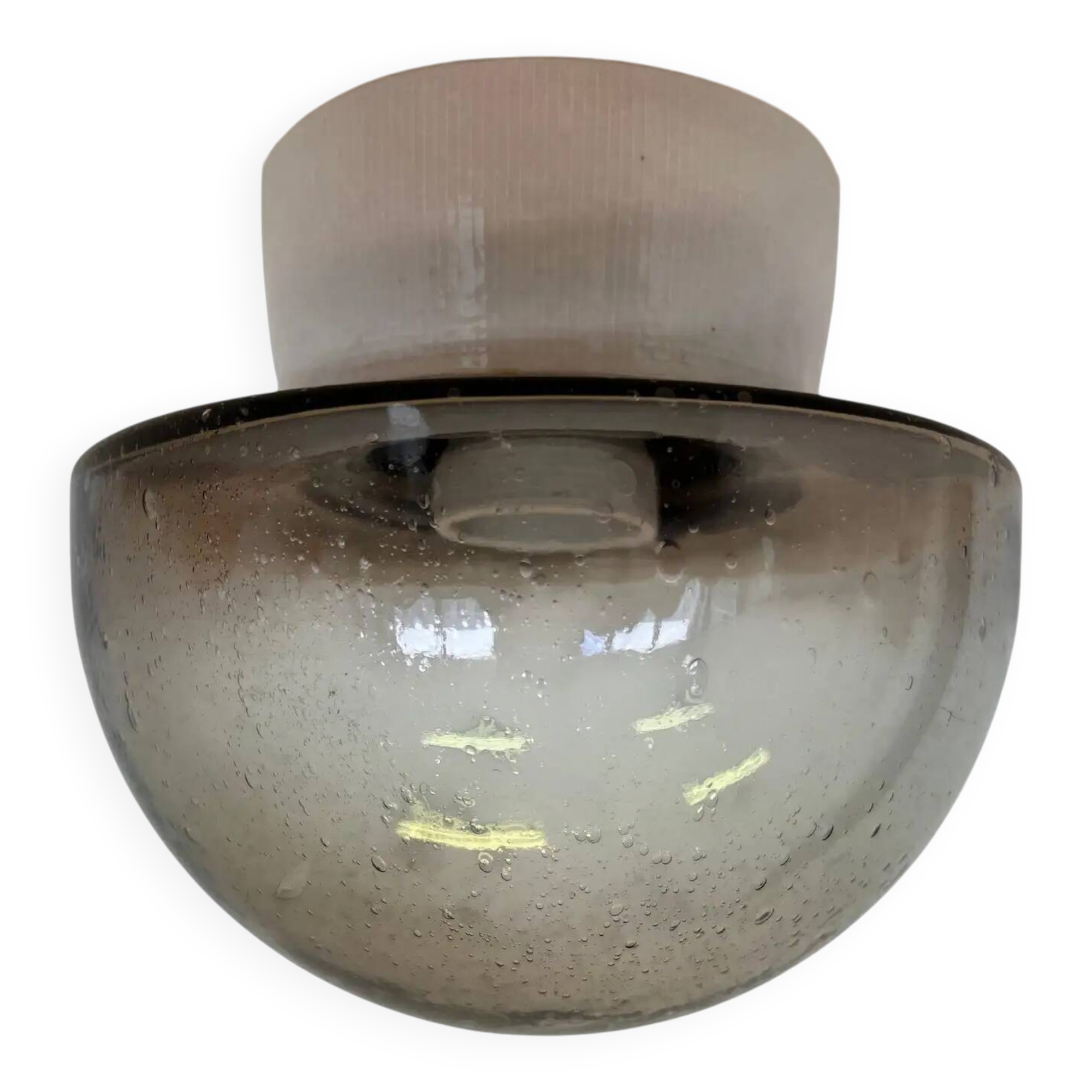 Small glass design wall or ceiling lamp, flush mount, 1970s