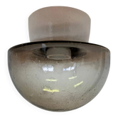 Petit lampadaire en verre design pour mur ou plafond, montage encastré, années 1970.