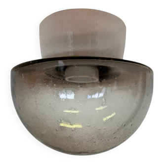 Small glass design wall or ceiling lamp, flush mount, 1970s
