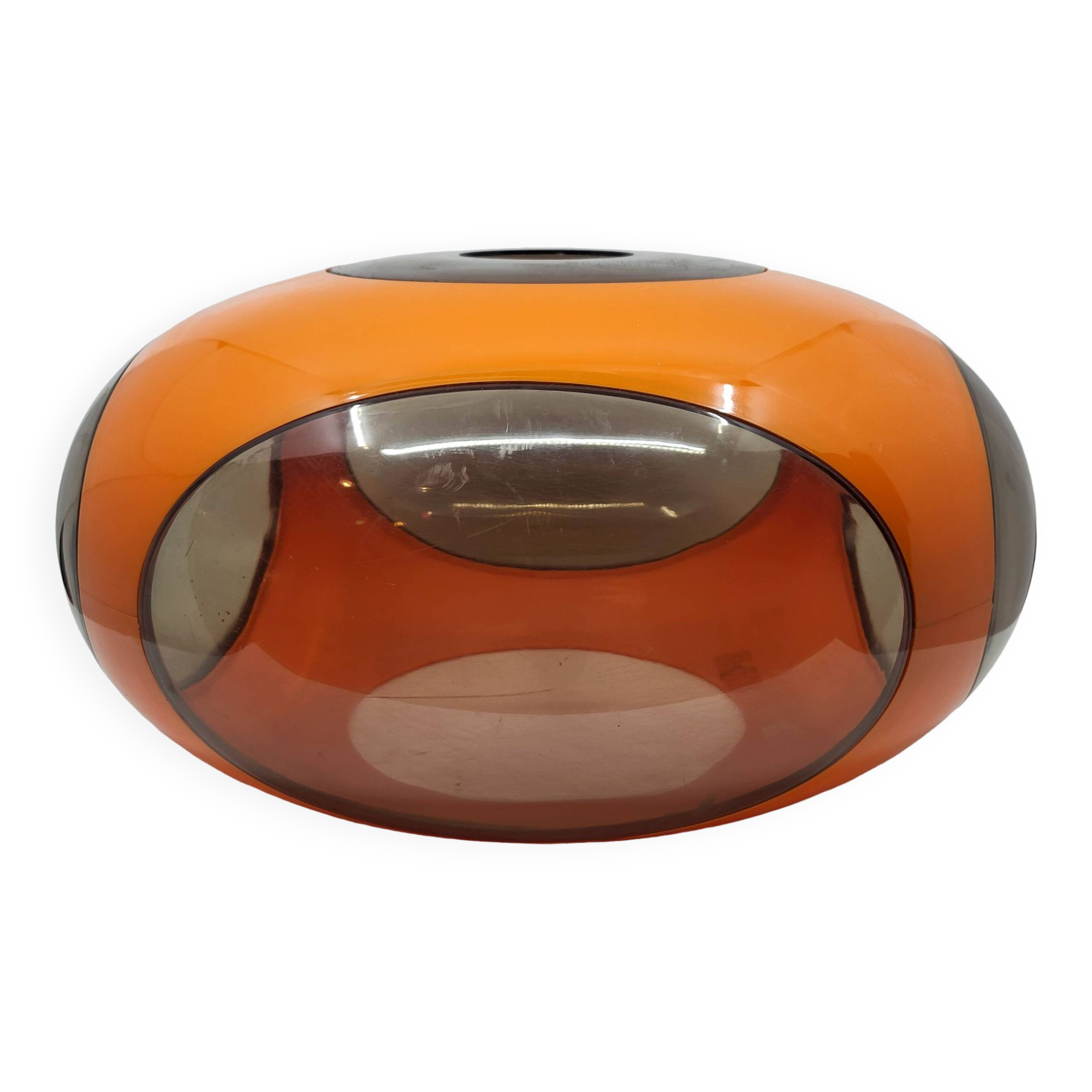 luigi colani plexiglass orange ufo space age pendant chandelier, 1970