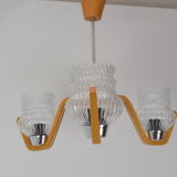 Mid-century Chandelier by Drevo humpolec,1970's.