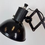 Industrial Black Enamel Scissor Wall Lamp, 1950s