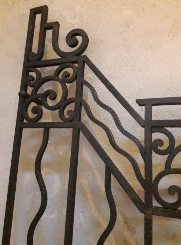 Old wrought iron gate and door grilles 20th century Art Deco