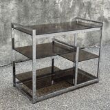 Chrome metal console and smoked glass, 1970s