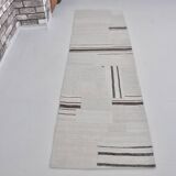 Decorative White And Black Hemp Kilim Rug sku 3803
