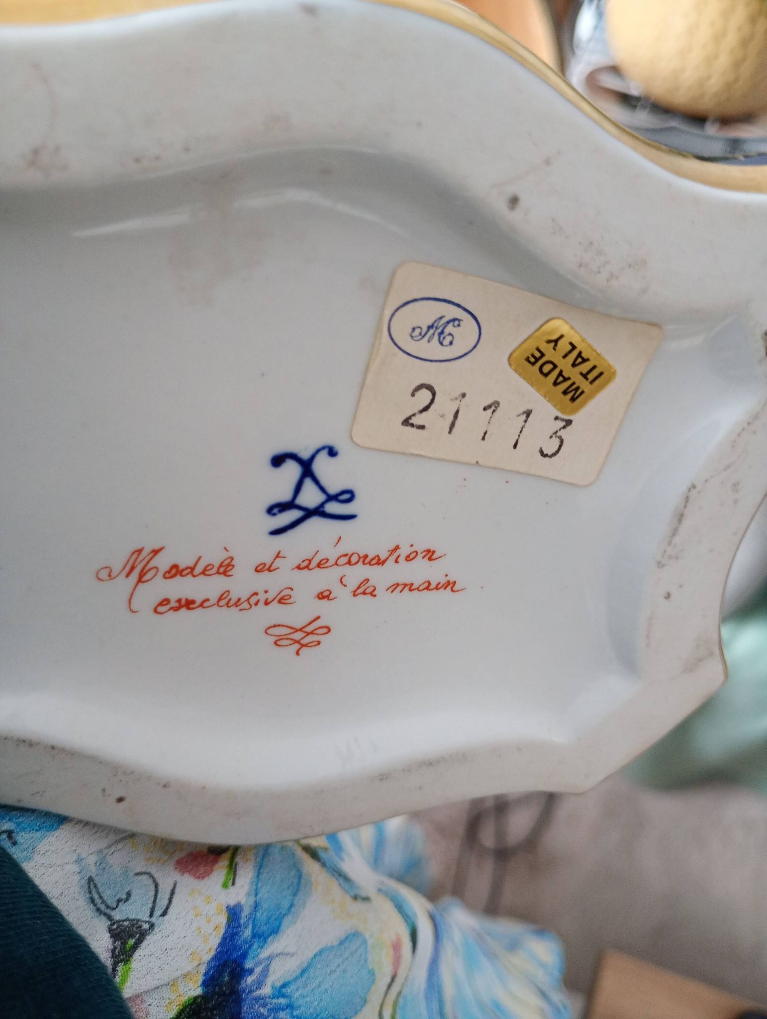 Sèvres porcelain lamp with Giulia Mangani signature