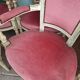 4 fauteuils Directoire en velours rose