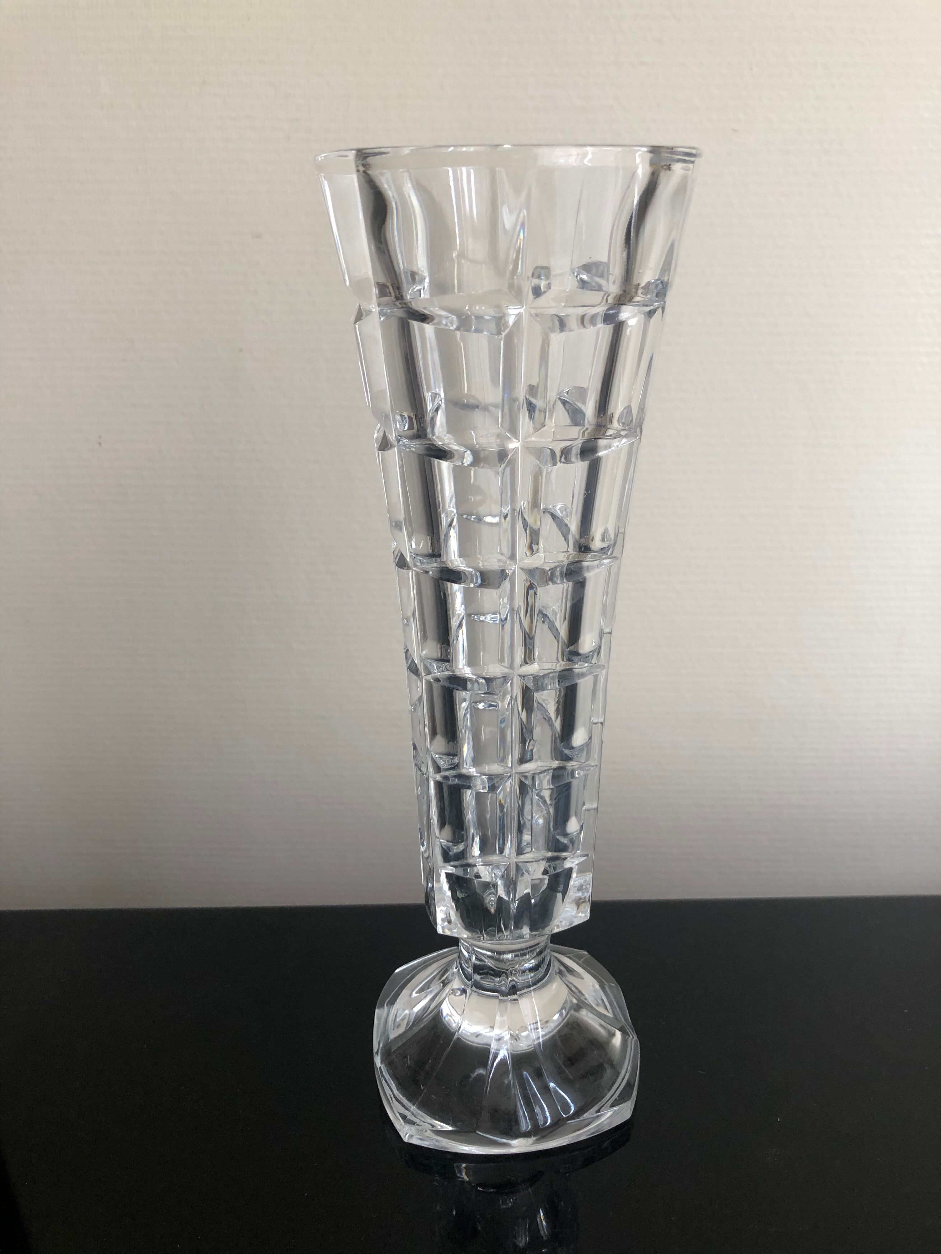 High vase, cut glass