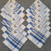 Cotton tablecloth for 12 place settings with napkins.