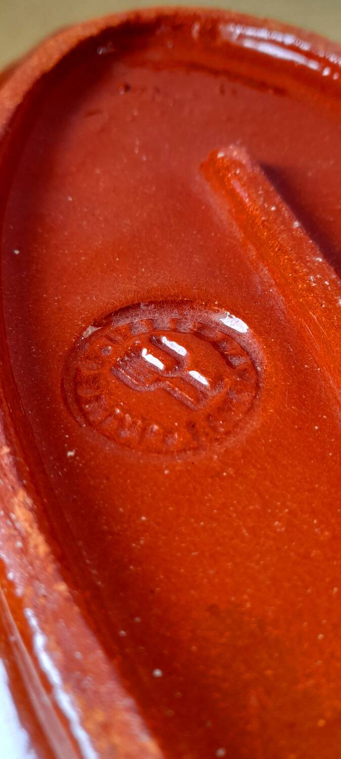 Glazed terracotta fish dish