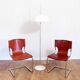 Pair of chairs in leather and chrome tube