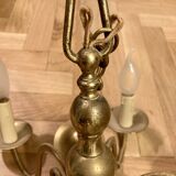 6-branch chandelier in gilded brass