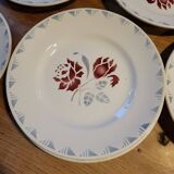 Lot of 11 flat plates Rose Rouge Niderviller