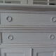 Louis XVI style furniture patinated pearl grey, marble tray