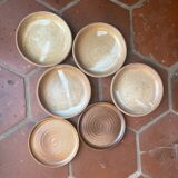 6 small stoneware plates