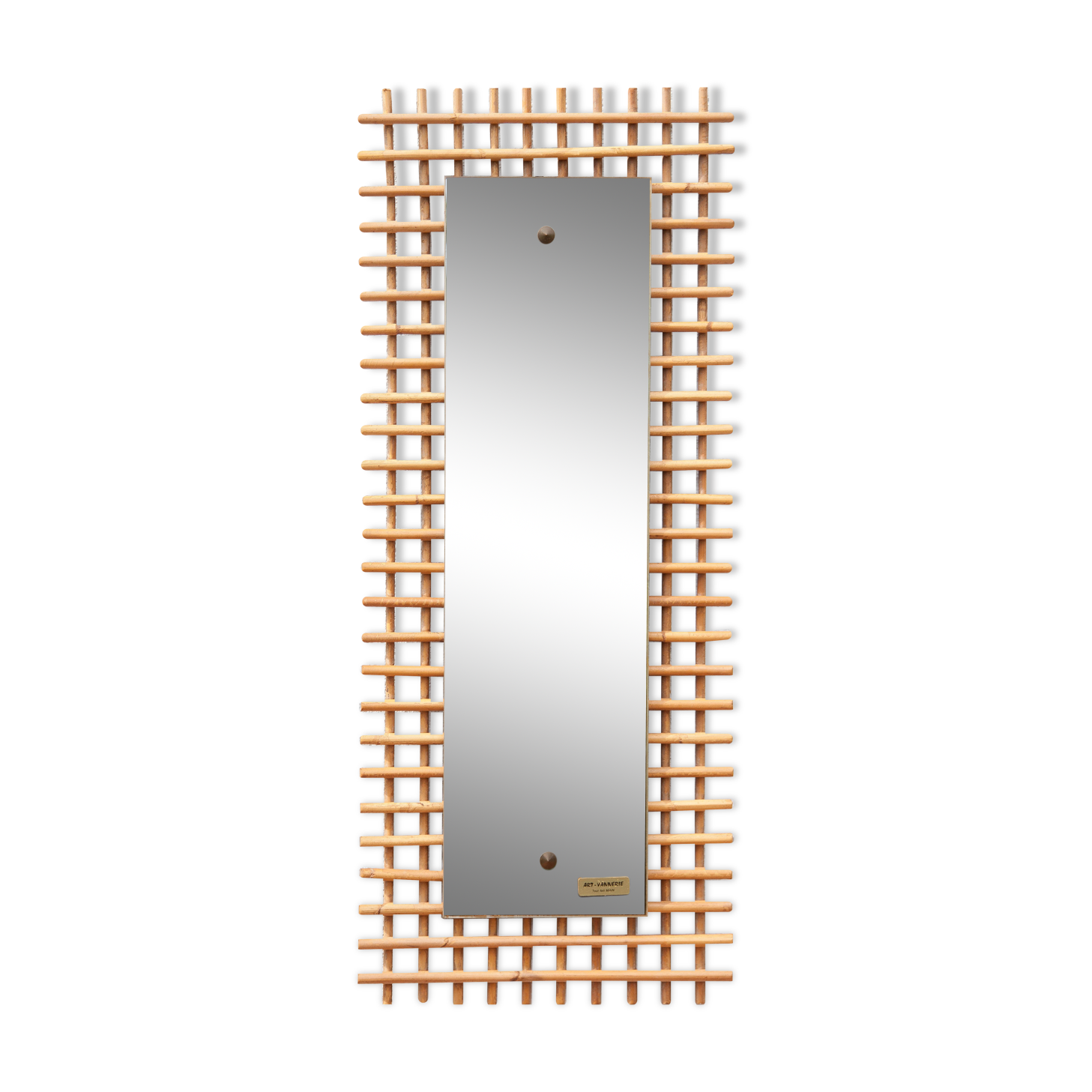 Vintage rattan mirror 33x80cm