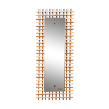 Vintage rattan mirror 33x80cm