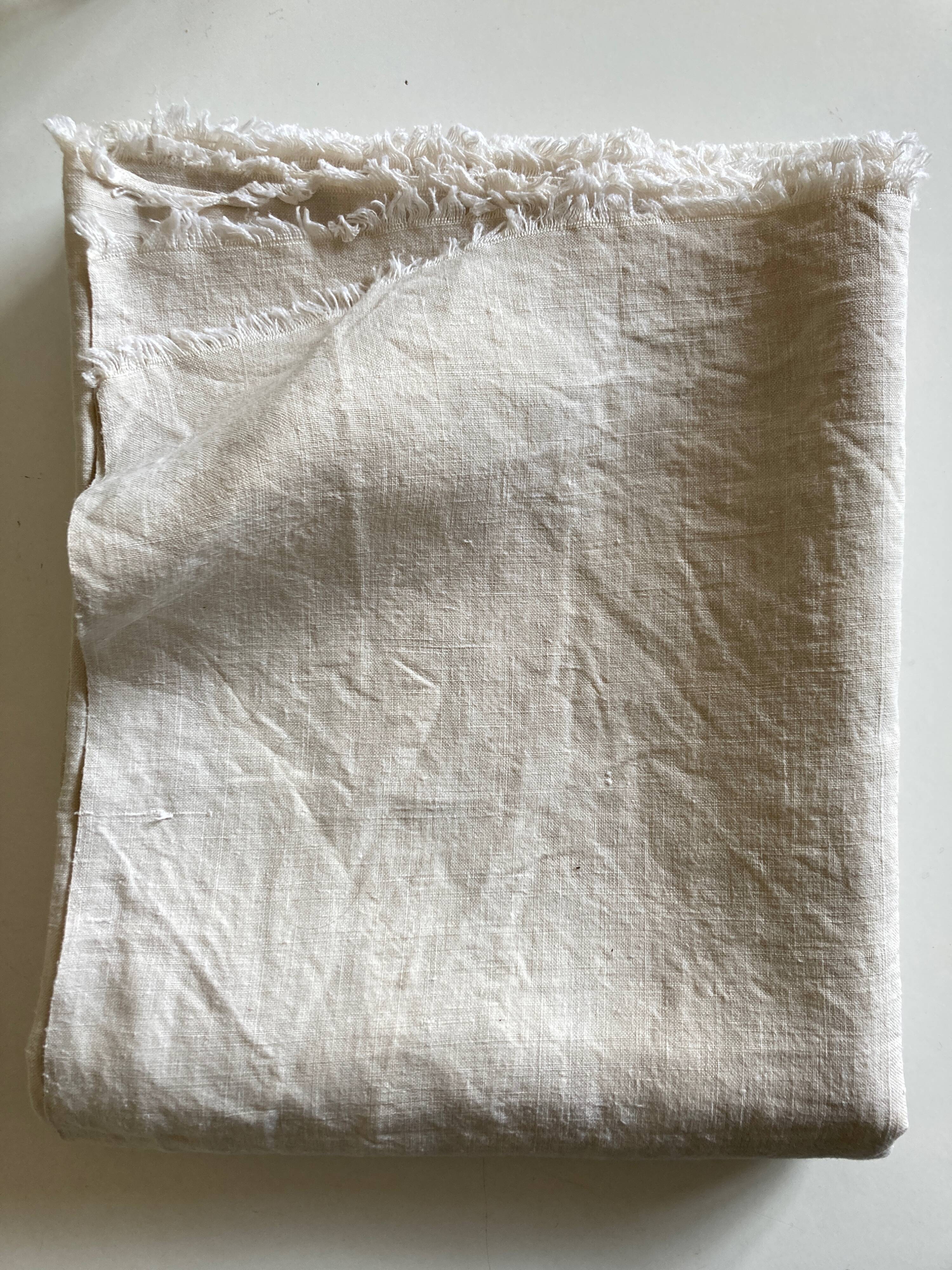 Farm tablecloth in raw linen canvas 19th L210cm