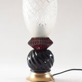 Aubergine crystal art deco lamp