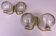Mid century pair of brass and glass double wall lights, 1970s