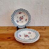 Lot de 5 assiettes creuses Digoin Sarreguemines modèle Bastia