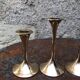 Series of 5 brass candlesticks