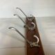 Wooden school coat rack with six double hooks