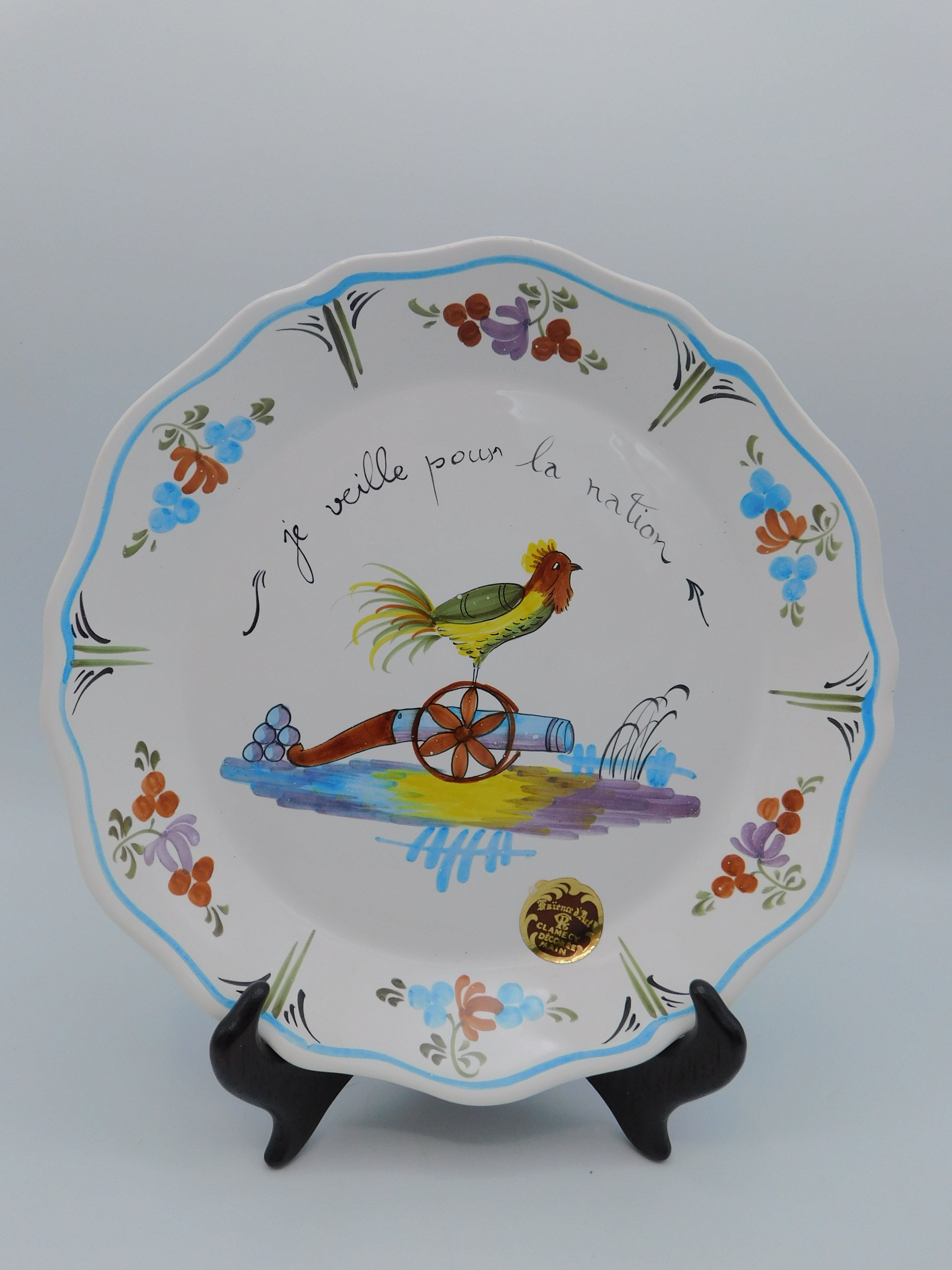 Assiette Clamecy décor au coq