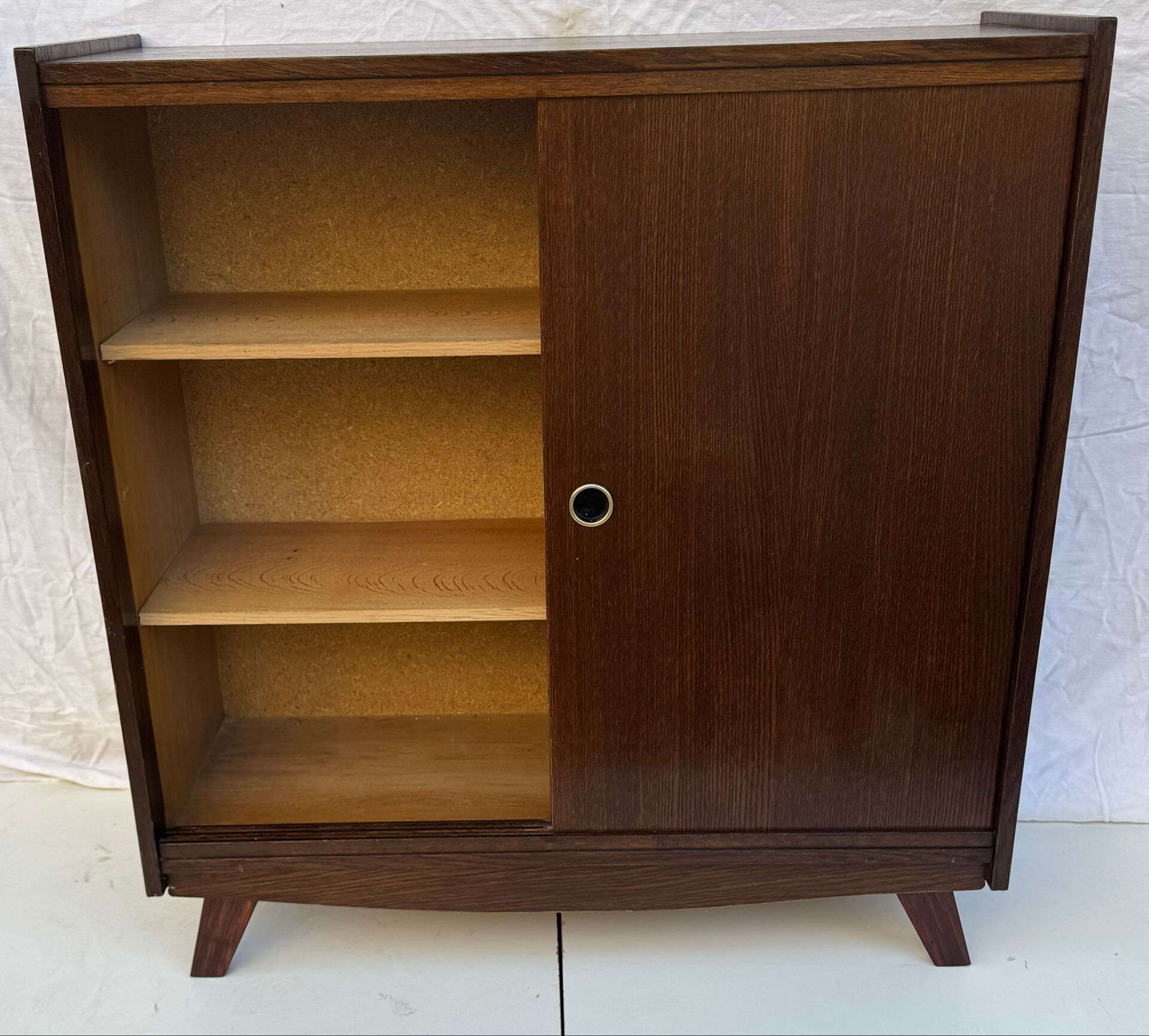 Vintage shoe cabinet with tapered legs