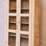 Old Burmese teak showcase white-ecru patina