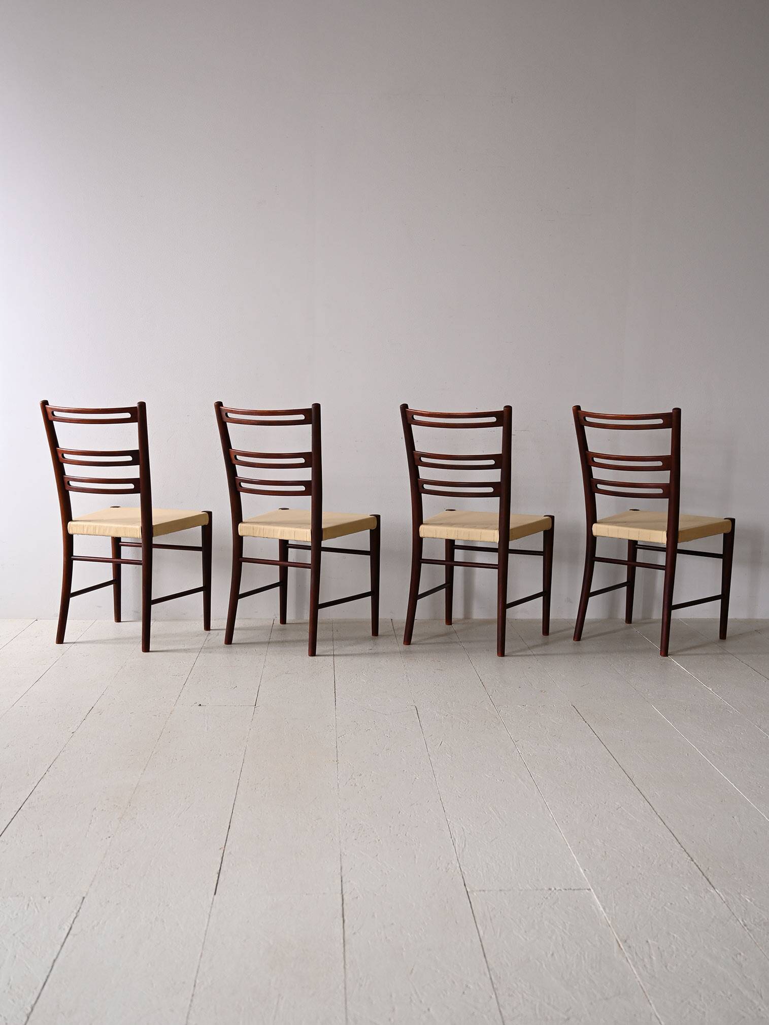 Scandinavian chairs in wood and leather