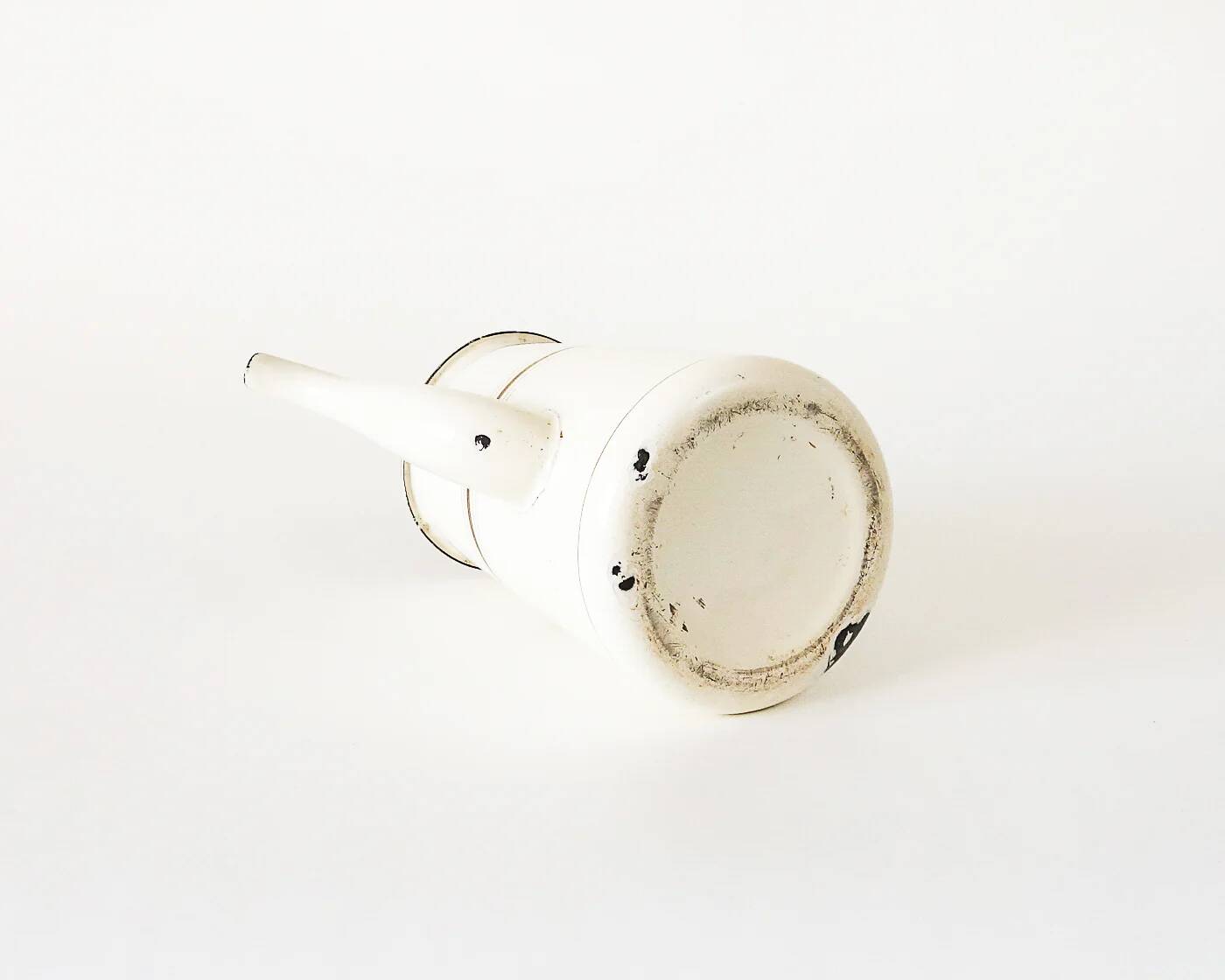 White and gold enamel French press