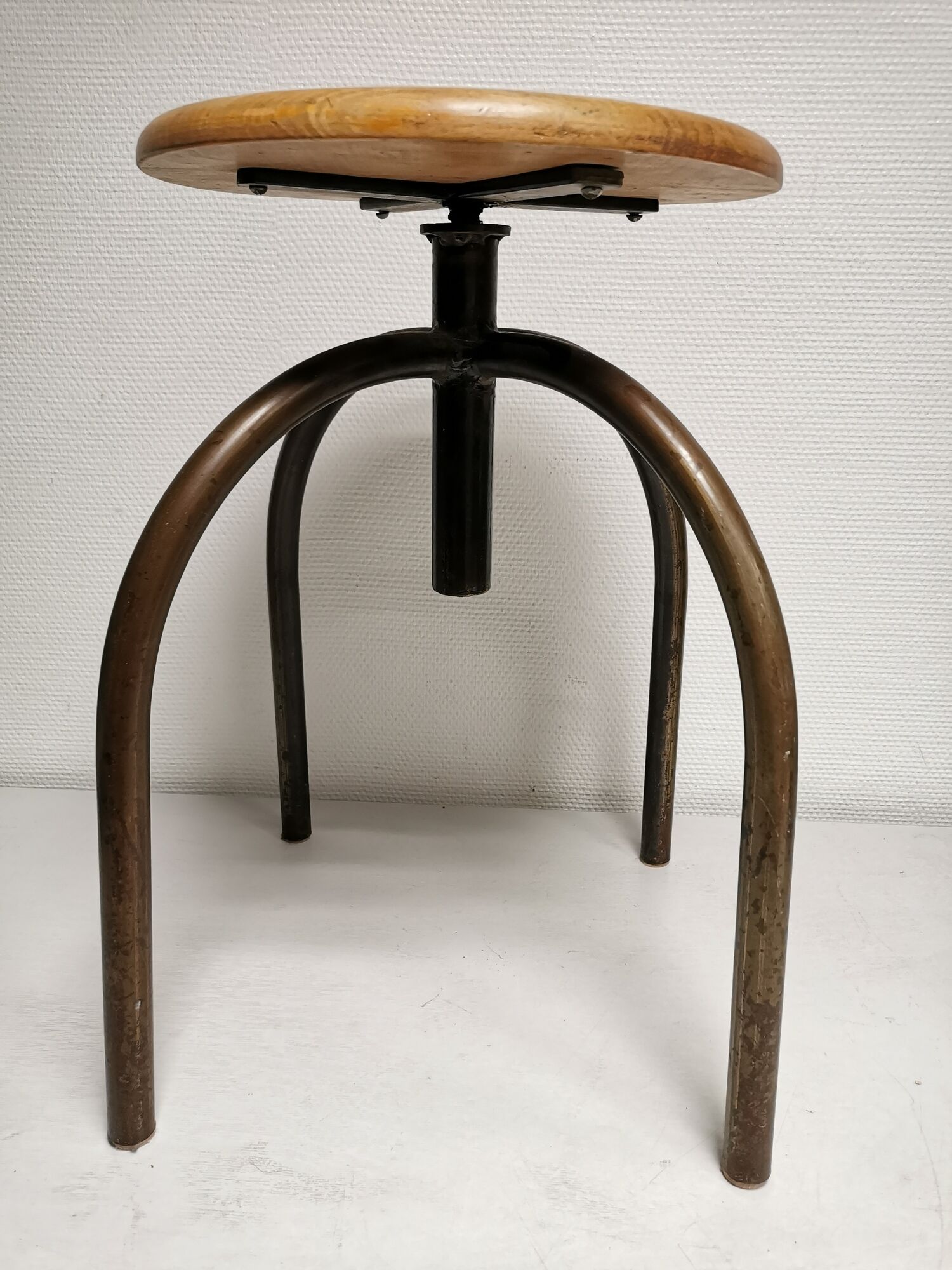 Set of 3 vintage stools of industrial style, medical office