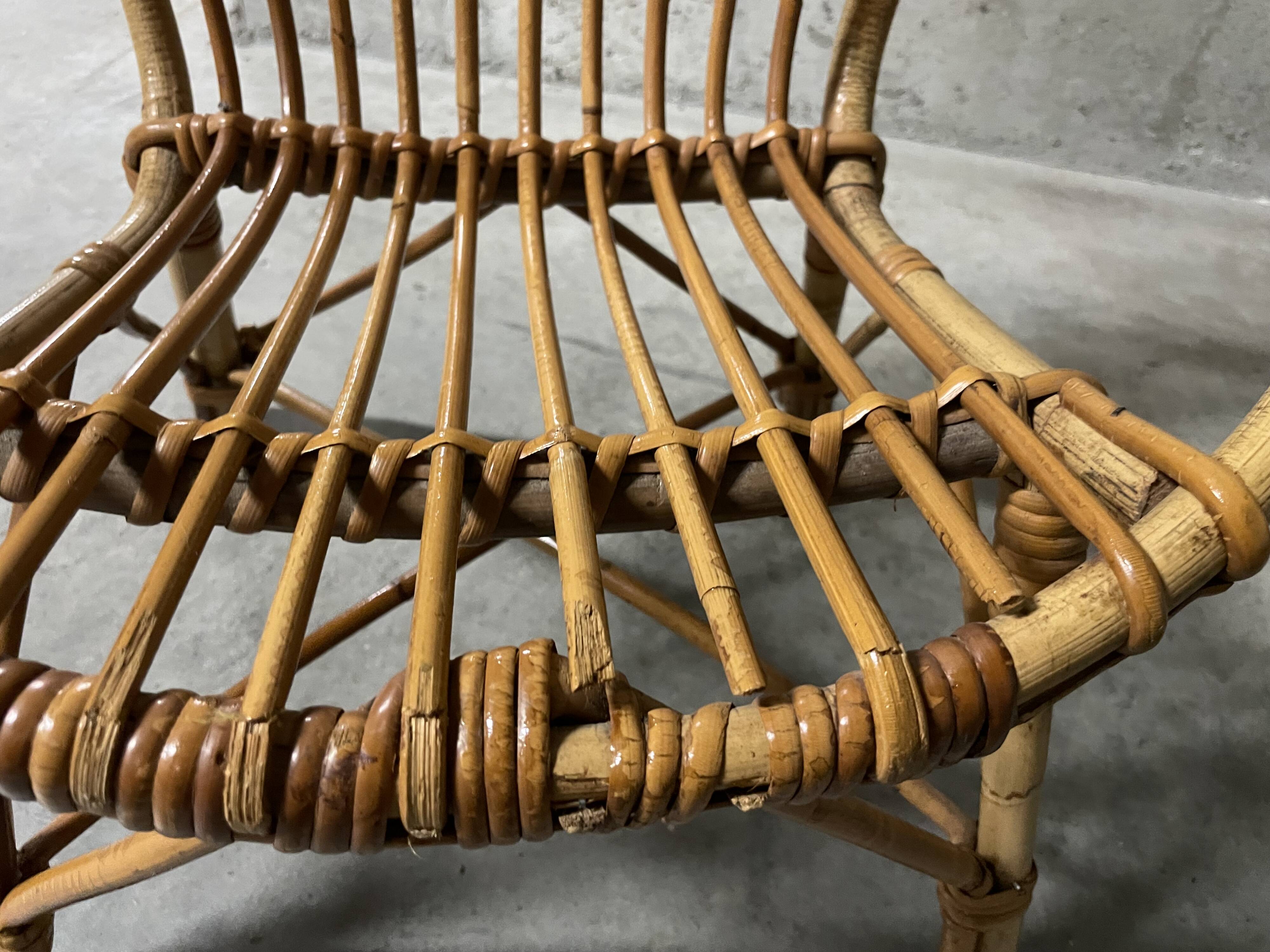 Fauteuil corbeille enfant en rotin