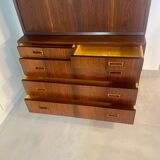 Vintage Scandinavian 2-piece secretary. Rosewood, 1970s