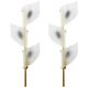J.T. Kalmar Two Pairs of Large Floral Wall Sconces Auguri in Brass, Austria, 1950s