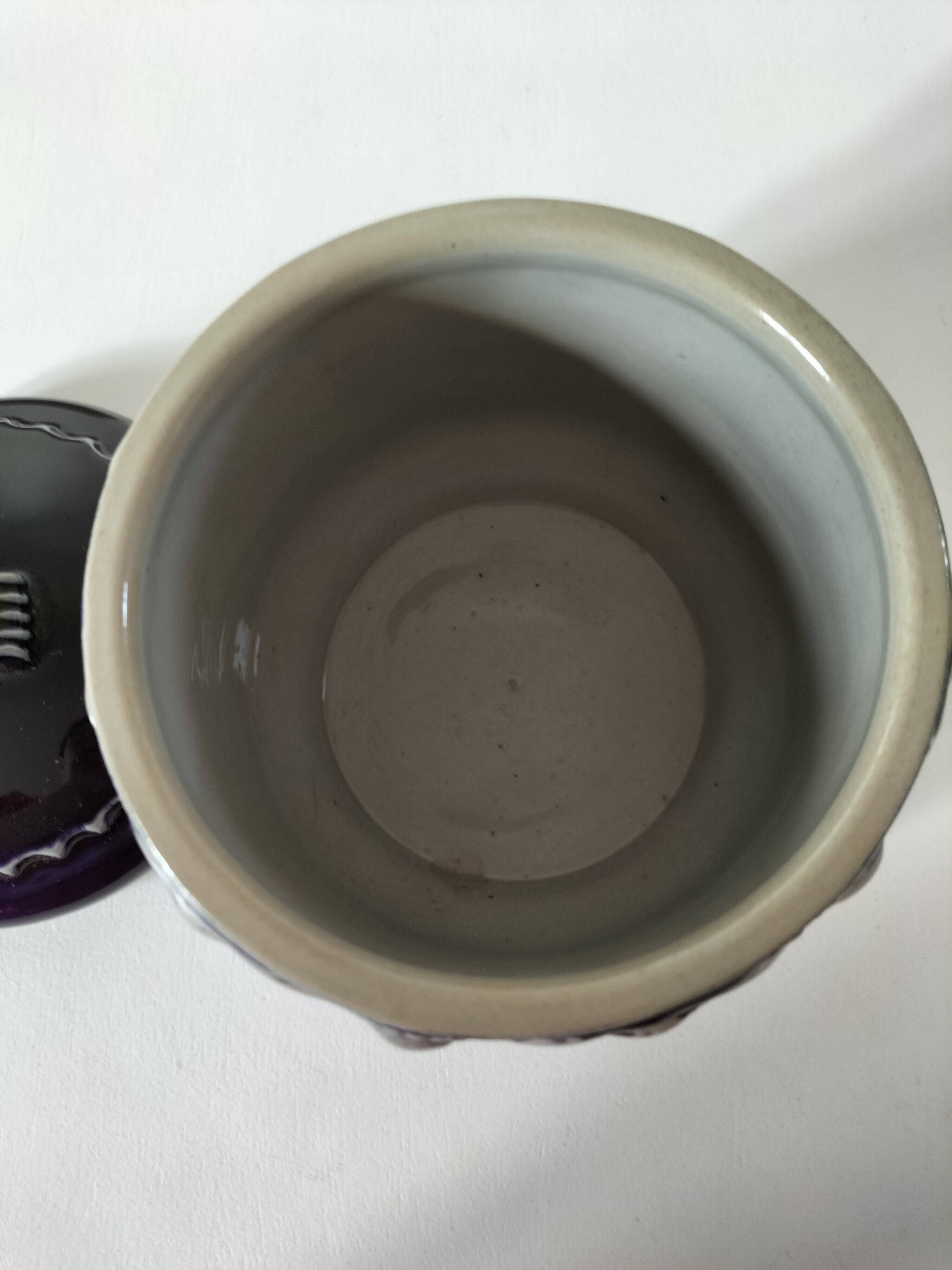 Blue glazed stoneware pot RM Stein – Reinhold Merkelbach, 1960s