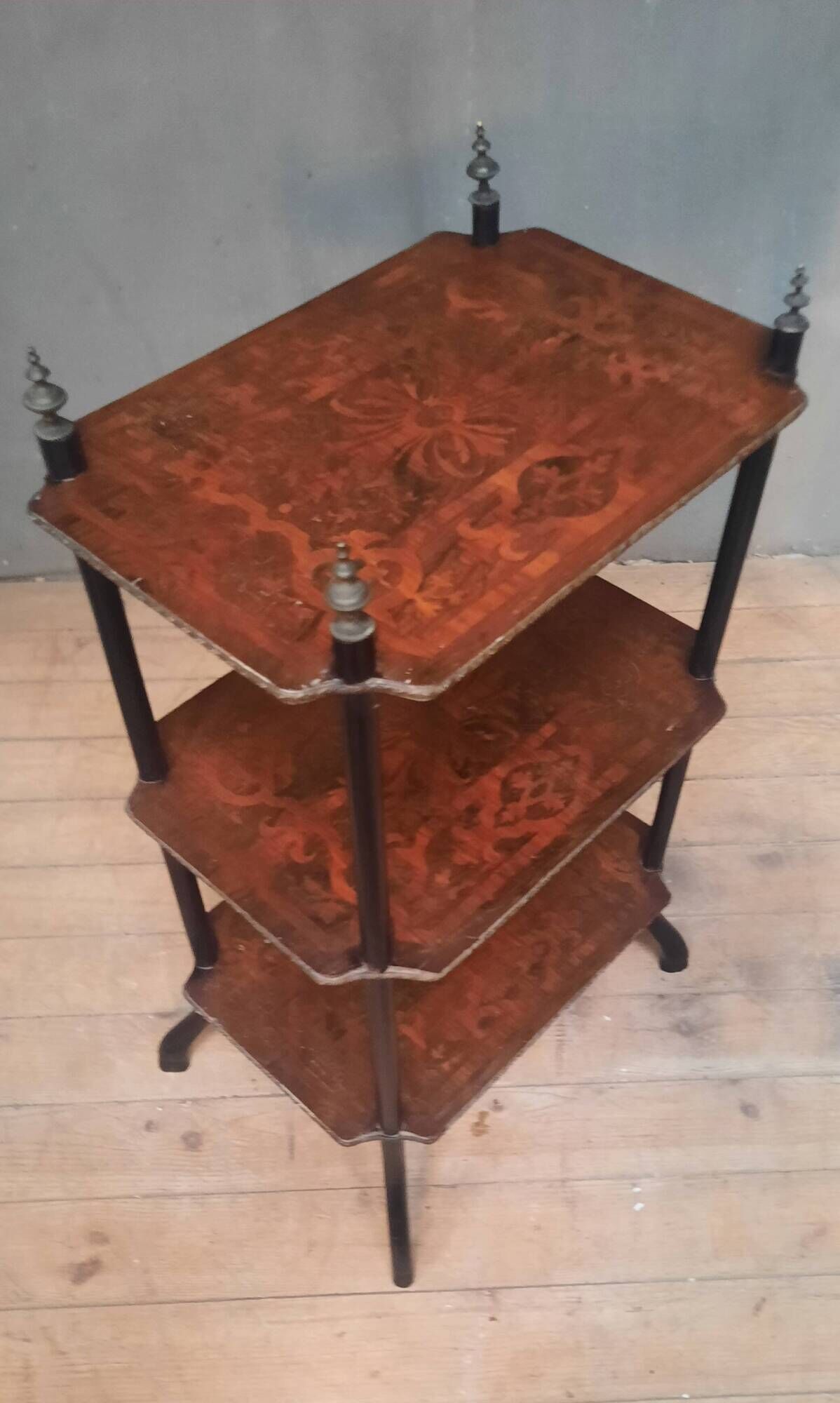 Napoleon III etagere in marquetry