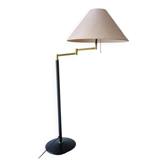 Vintage multi-adjustable swing-arm floor light, USA 1970