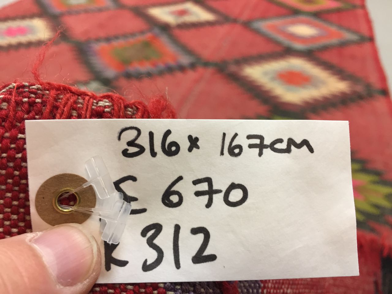 Turkish kilim rug 316x167 cm