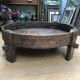 Antique Indian Teak Low Grinder Table, 1940s