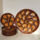 Service à huitres vintage faïence Salins France 9 assiettes et plat