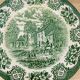 6 green English ironstone plates