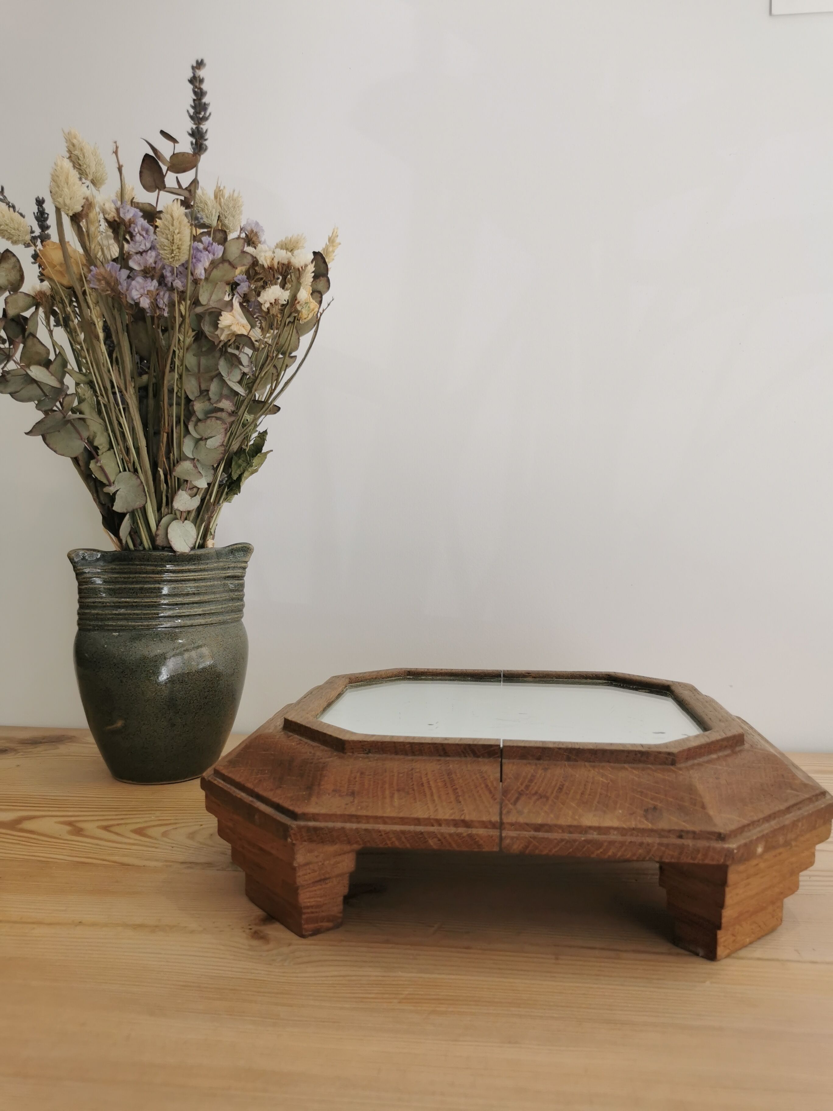 Mirror underside in solid wood art deco