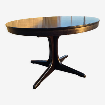 Baumann table circa 1970 black and chrome with integrated extension