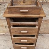 Old bedside table with 4 drawers in Burmese teak