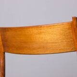 Series of 6 Danish chairs in Teak and Skai new, model 418 by Arne Vodder for Sibast 1960.