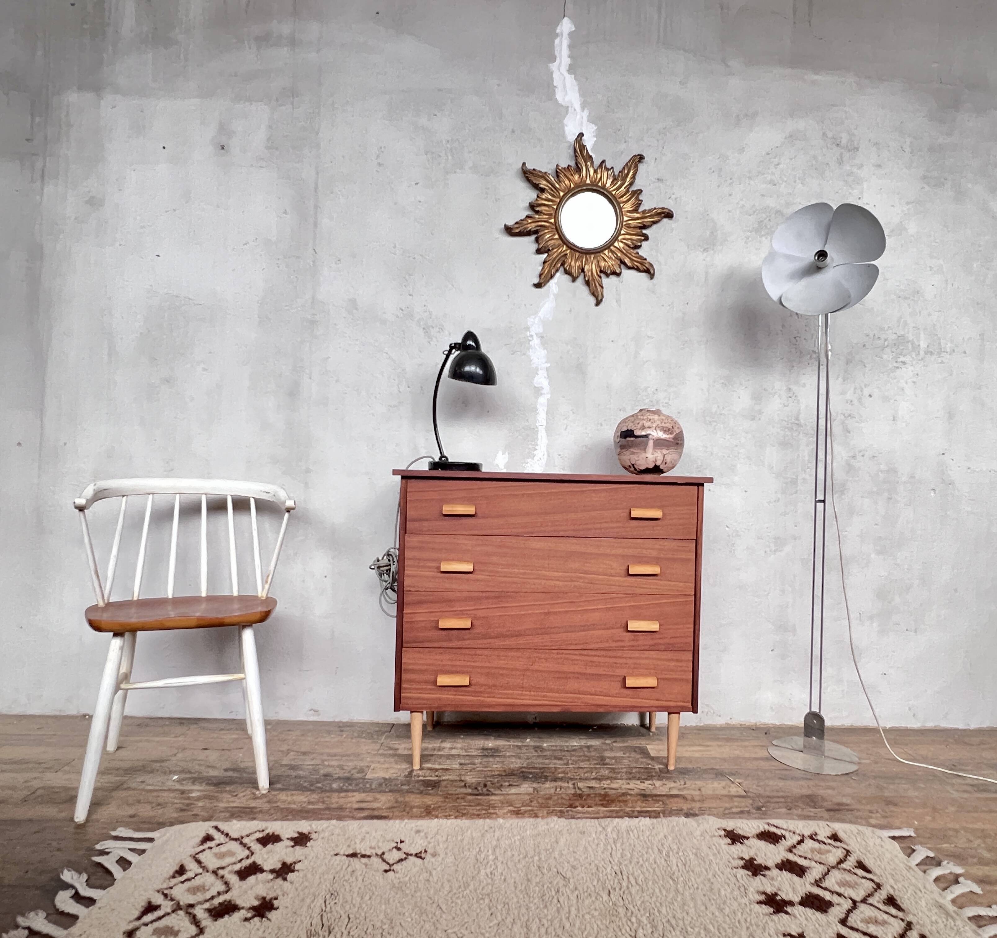 Scandinavian vintage chiffonier weekly chest of drawers