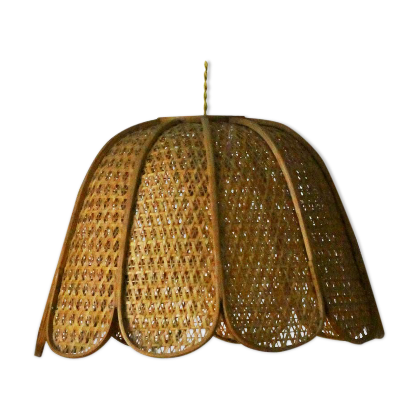 Wicker hanging lamp