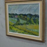 Knut lindström, swedish modern painting, 1954, oil on canvas, framed